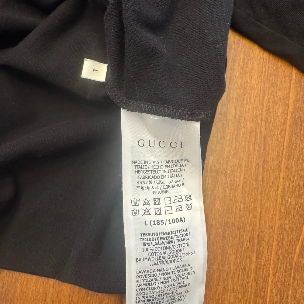 Gucci Black Tee with Red and Green Accents - Picture 5 of 5